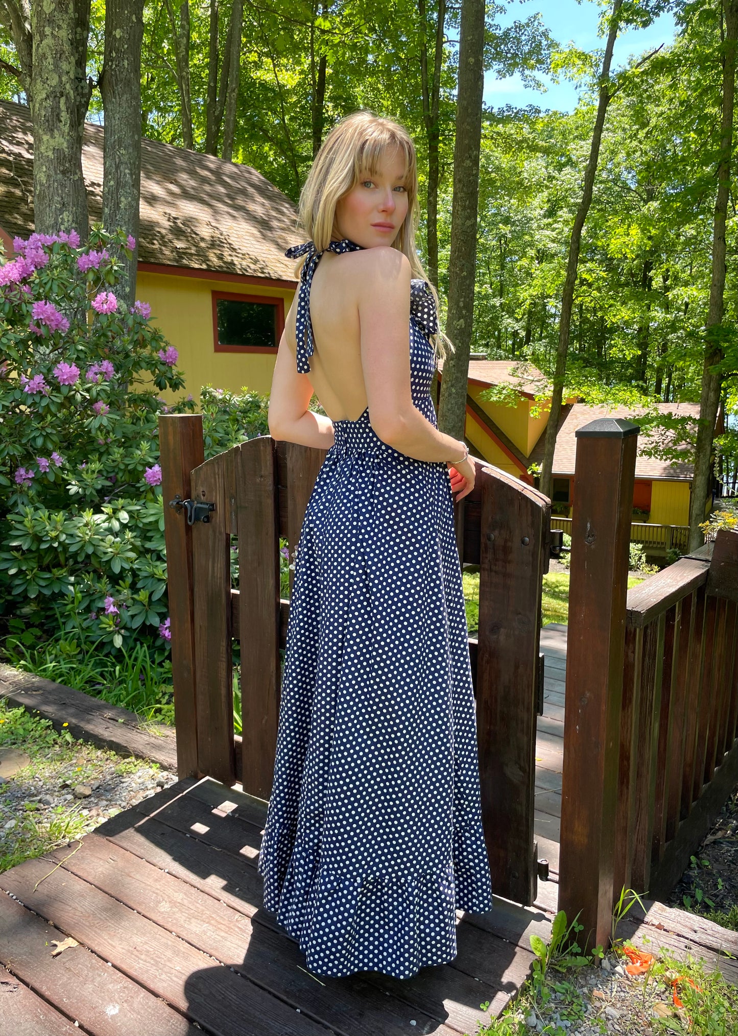 Vintage Polka Dot Maxi Dress