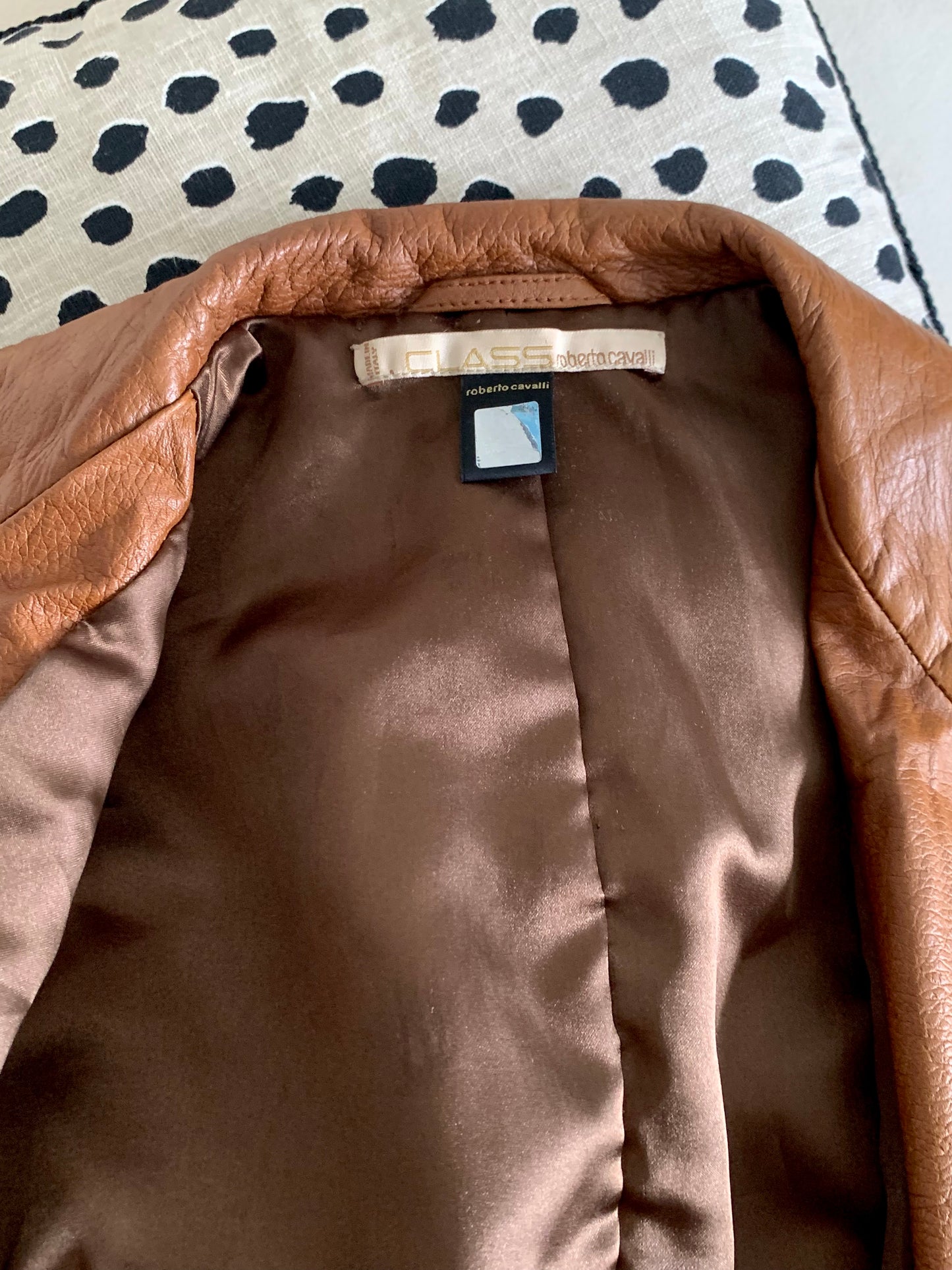 Roberto Cavalli Brown Leather/Suede Jacket