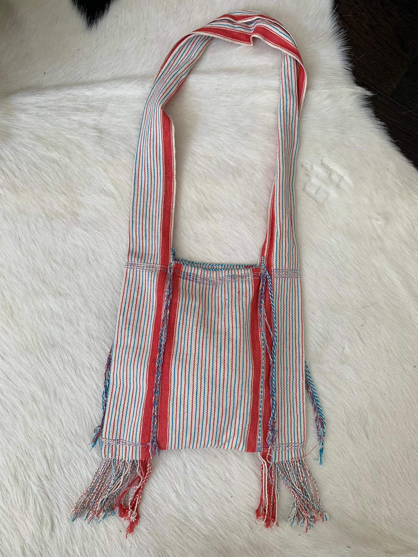 Striped Fringe Crossbody Bag