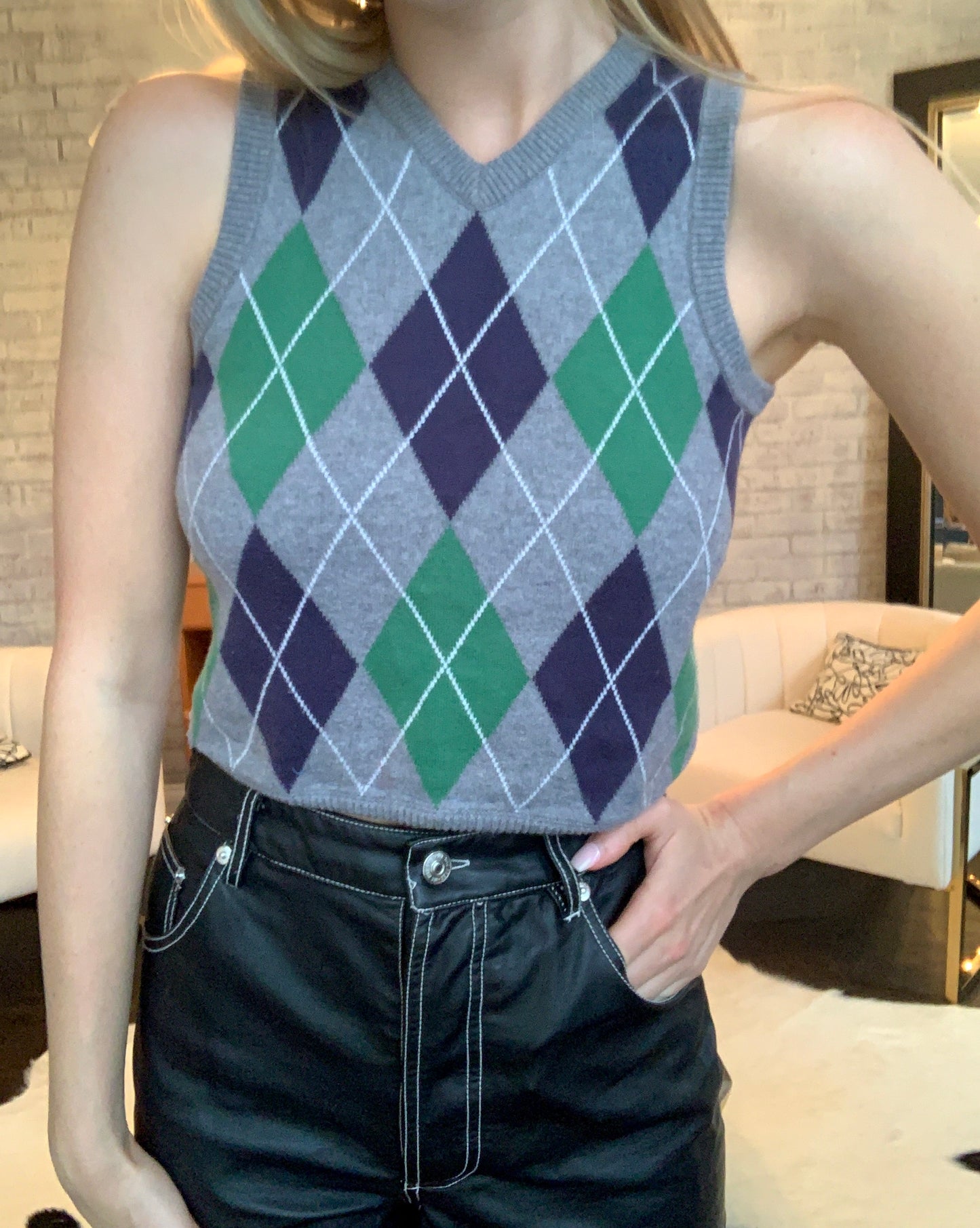 Cropped Sweater Vest