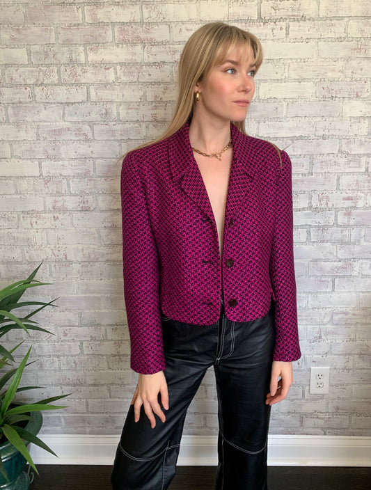 Vintage 100% Silk Pink Blazer