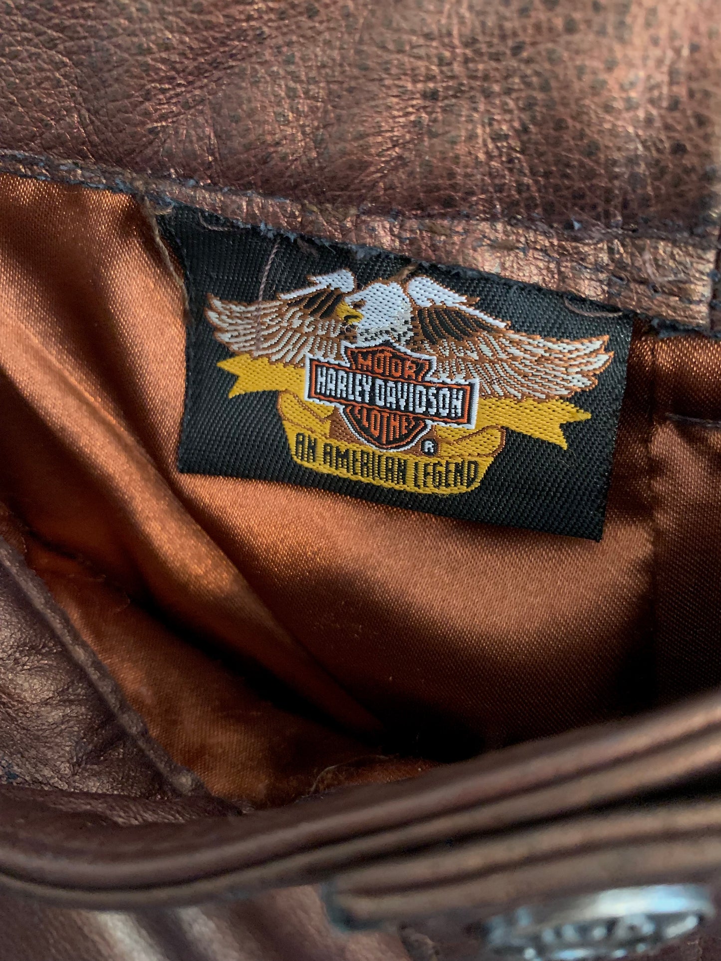 Vintage Harley Davidson Bronze Leather Pants