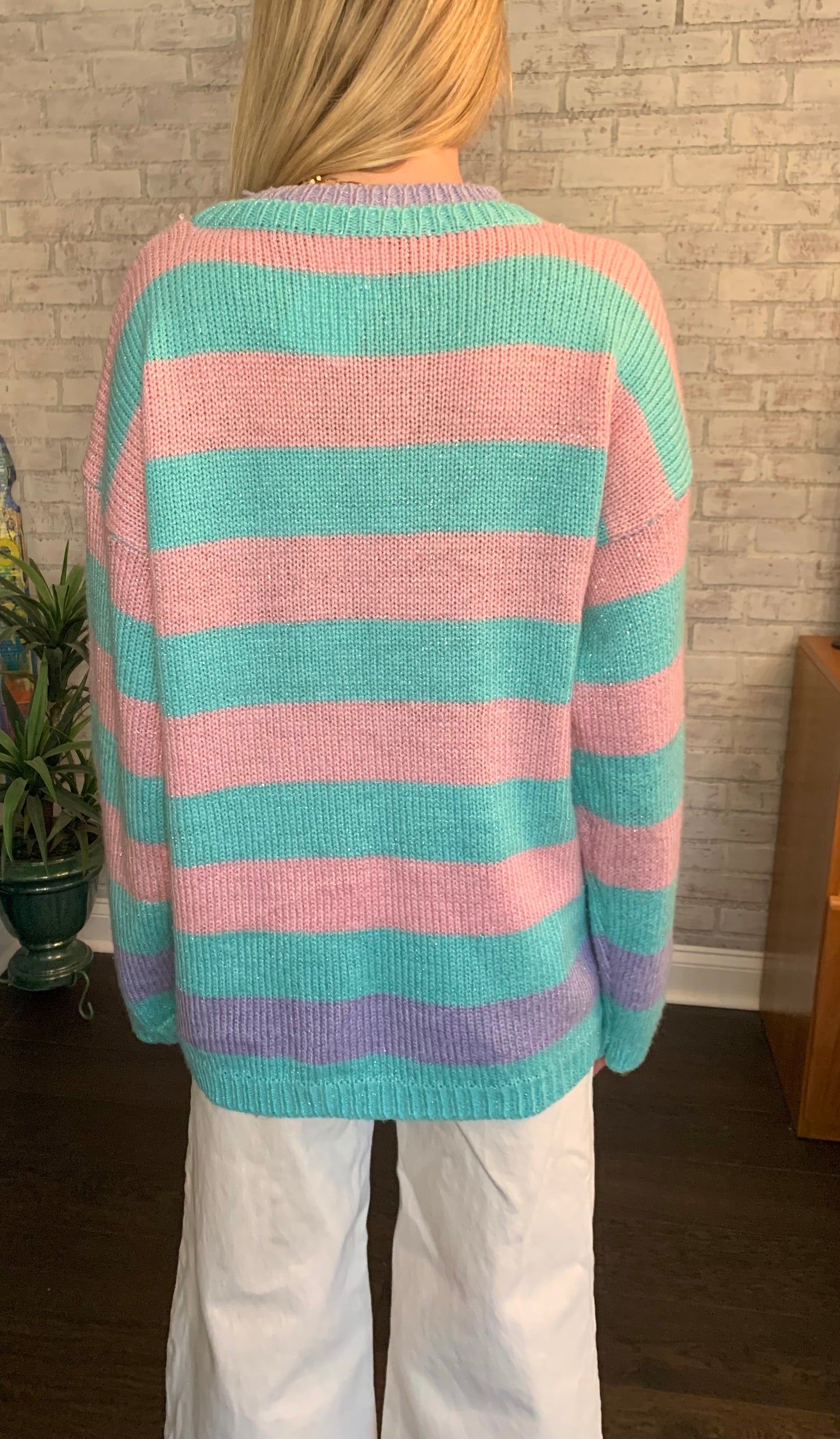 Pastel Striped Summer Knit Sweater