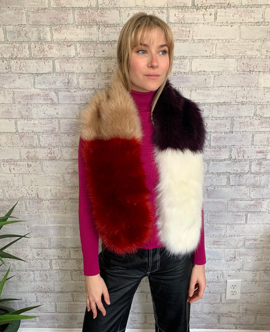 Multicolor Faux Fur Scarf