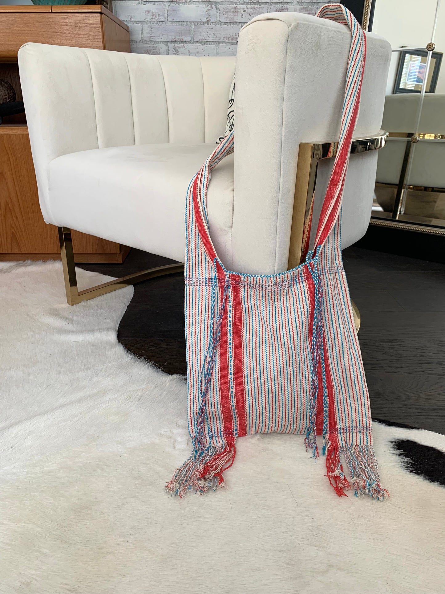 Striped Fringe Crossbody Bag