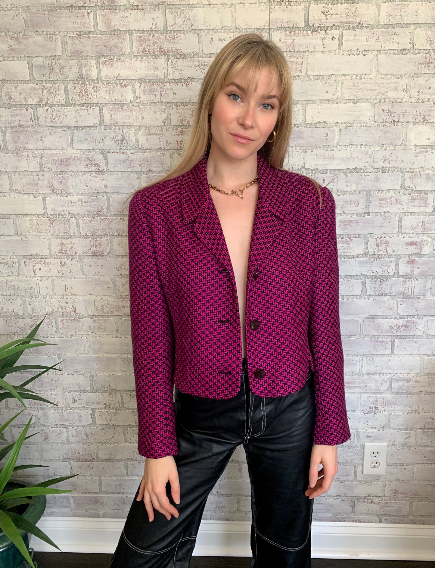 Vintage 100% Silk Pink Blazer