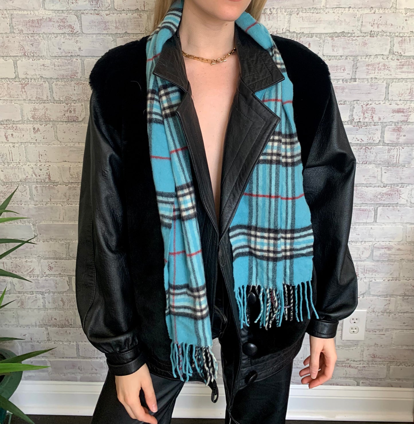 Blue Plaid Scarf