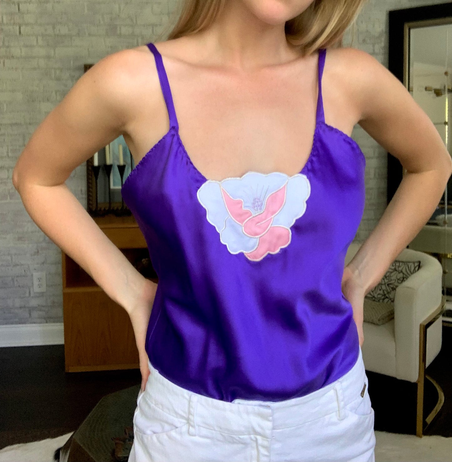 Purple Silk Bodysuit