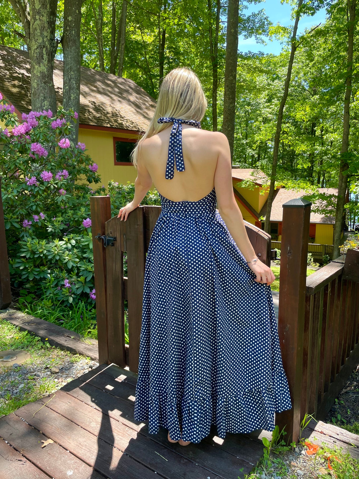 Vintage Polka Dot Maxi Dress