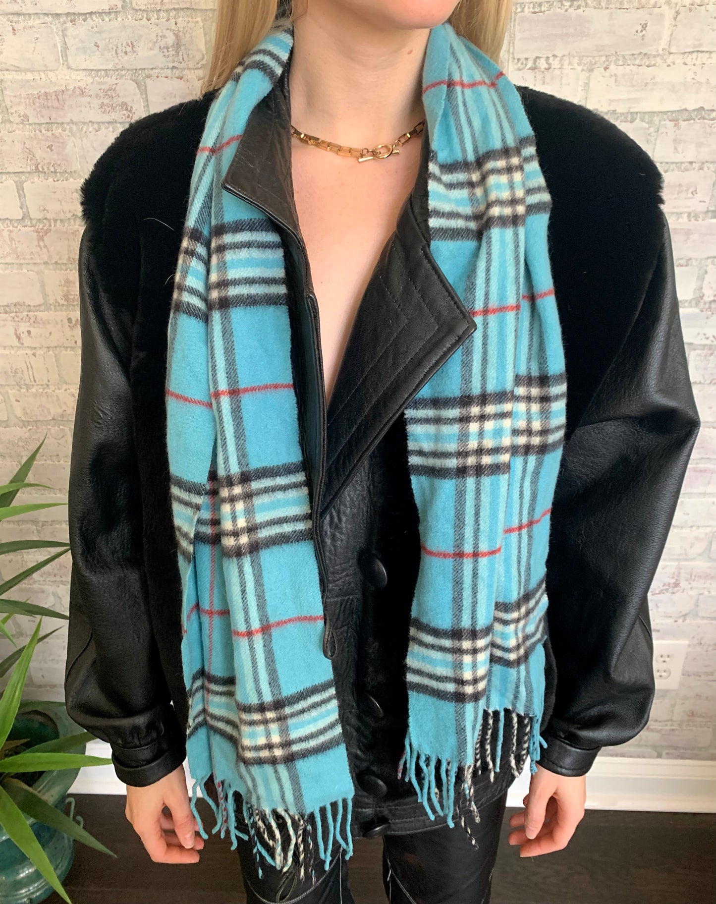 Blue Plaid Scarf