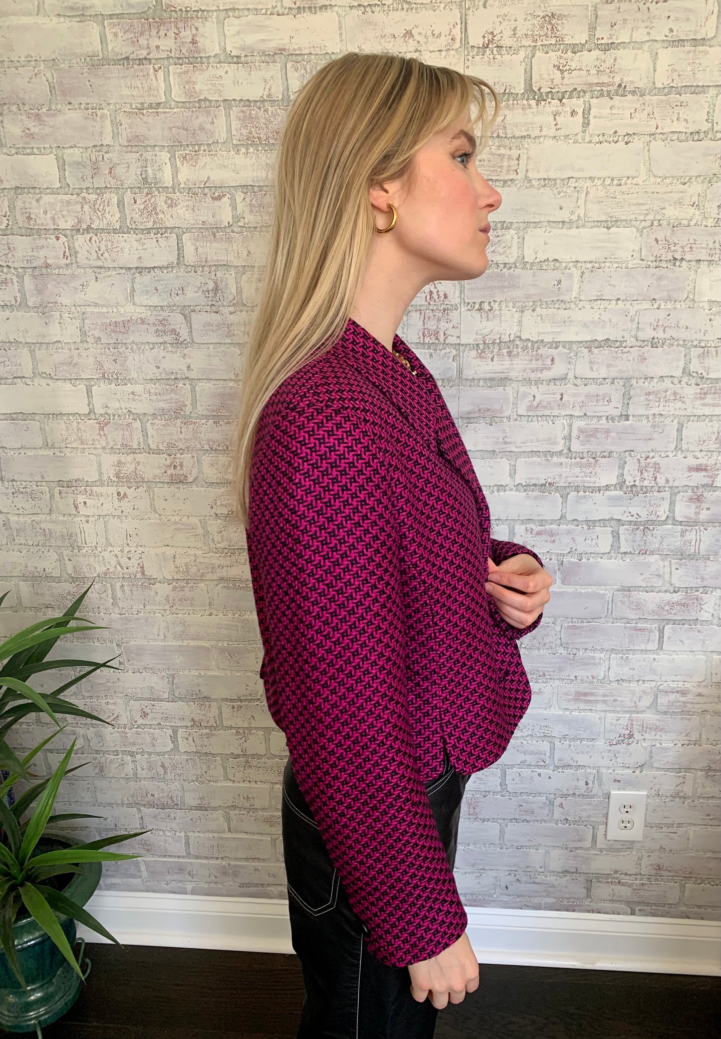 Vintage 100% Silk Pink Blazer