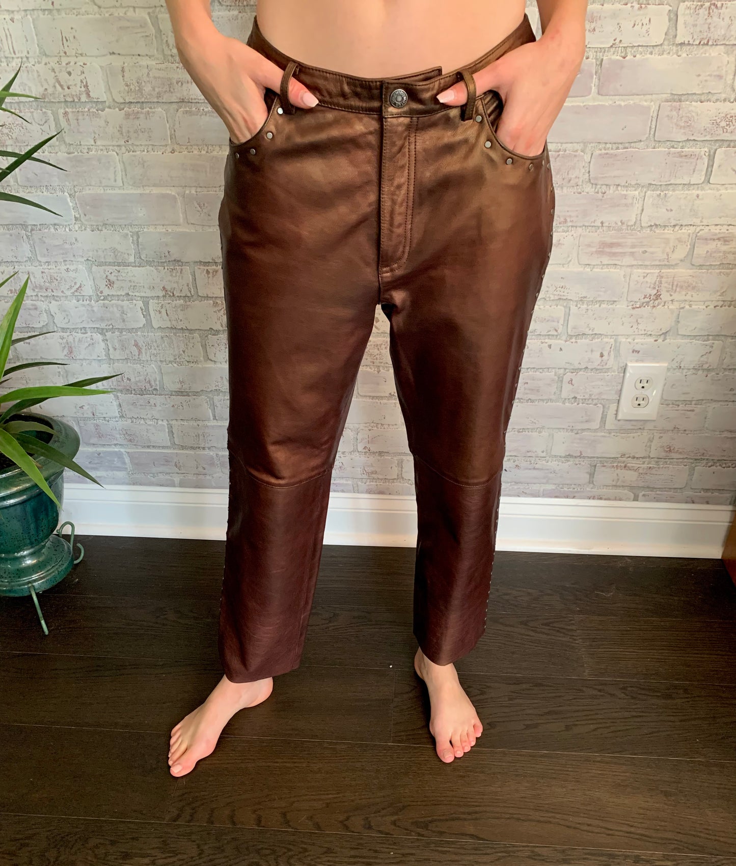 Vintage Harley Davidson Bronze Leather Pants